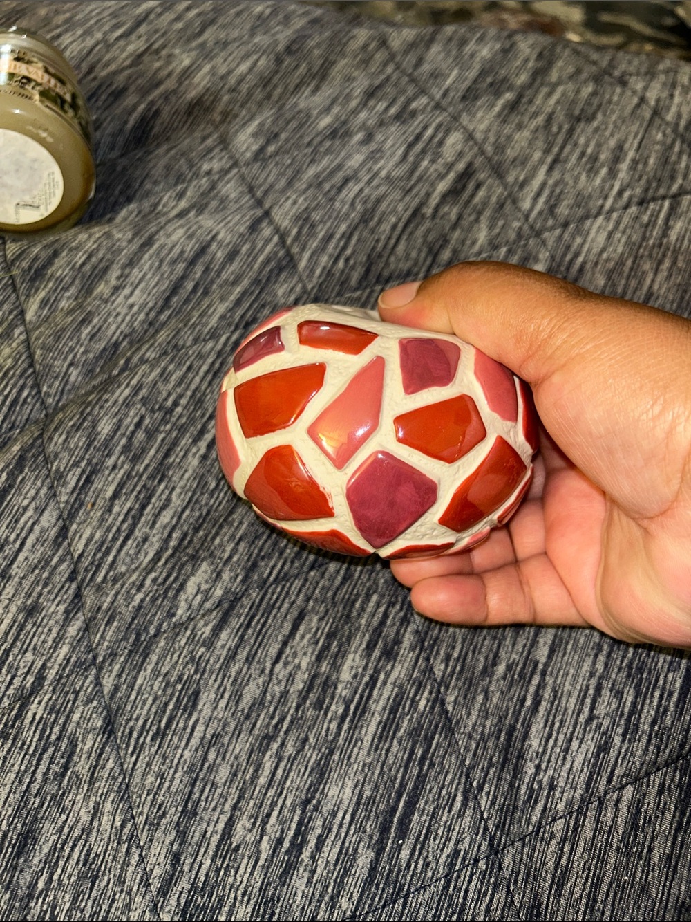 Grasslands Road Red Mosaic Ceramic Tomato Accent with Green Stem - Picture 8 of 10